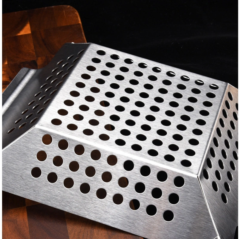 Vegetable Grilling Basket Stainless Steel Pure Grill BBQ Vegetable Grilling Basket Stainless Steel Barbecue Pan Tray Esg15738