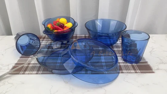 Teglie da forno in vetro borosilicato ad alto contenuto di blu cobalto, teglia resistente al calore, lastre di vetro, padelle di vetro