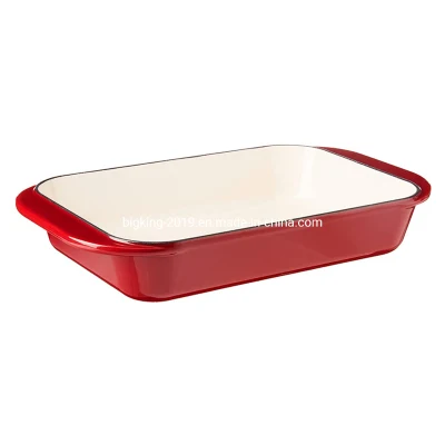 Teglia rettangolare in ghisa smaltata da 2,9 Qt, casseruola, teglia per lasagne, teglia profonda, per cucinare e cuocere al forno